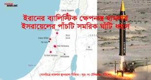 ইরানি ব্যালিস্টিক ক্ষেপণাস্ত্র হামলায় পাঁচটি আইডিএফ ঘাঁটি ধ্বংস